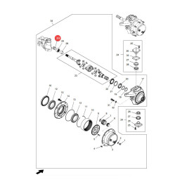 TULEJA OSI PRZEDNIEJ NAPĘD  MASSEY FERGUSON 3426938M1