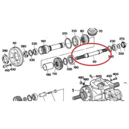 Wałek przekładni lewej LCA70119