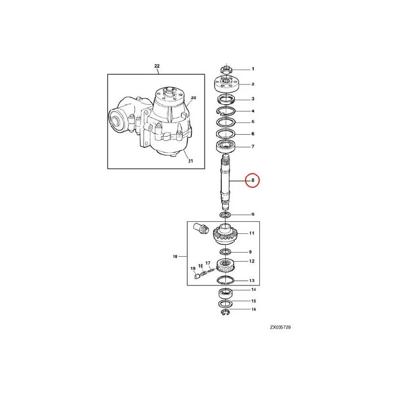 Wałek przekładni kątowej LCA 70199