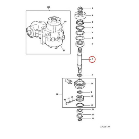 Wałek przekładni kątowej LCA 70199