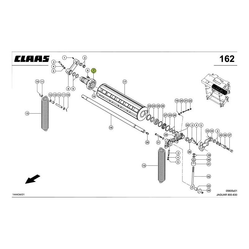 Czop walca wciągającego wysoki (walec górny tylny) zamiennik 0004951760