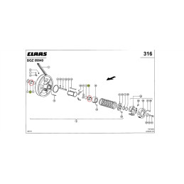 Tulejka wariatora claas oryginał 0006032710