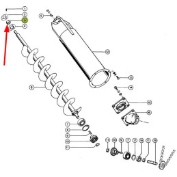 Tuleja ślimaka napełniającego zbiornika ziarna 25 x 47 x 30 678949.0