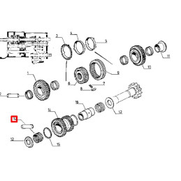 Łożysko igiełowe wałka rewersu 3619780M1, 7700021957